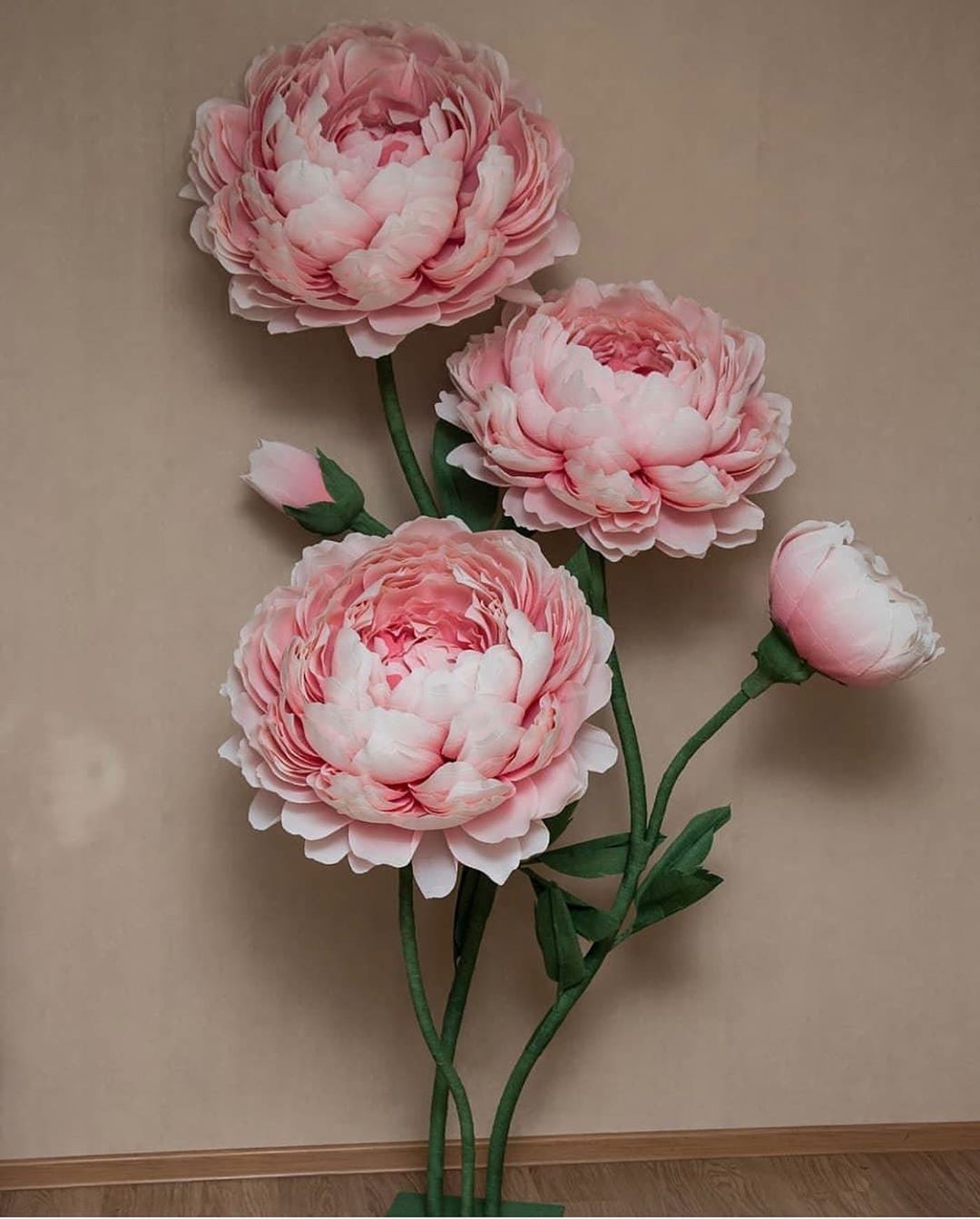 Large paper flowers Peony -  1 composition of 5 flowers - FuzzyRoom