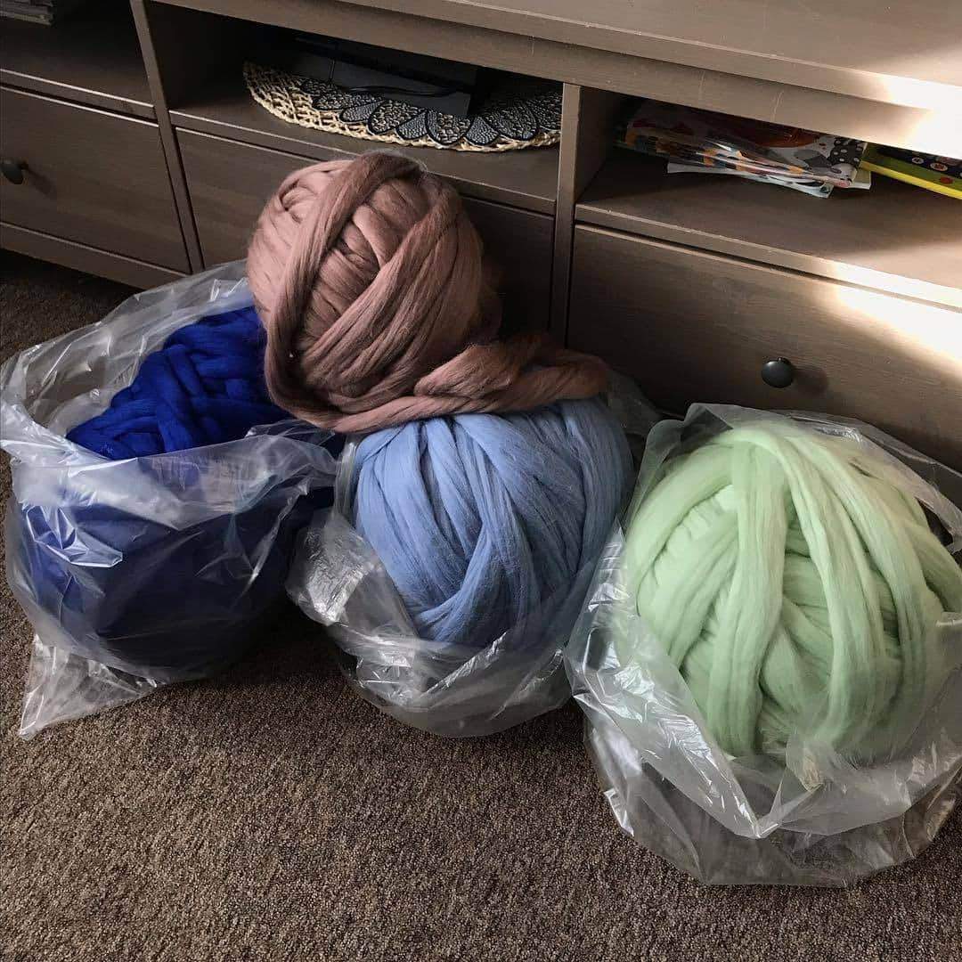 Merino Wool, Super Chunky Yarn - color from CORNFLOWER - FuzzyRoom