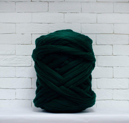 Merino Wool, Super Chunky Yarn - color from DARK GREEN - FuzzyRoom