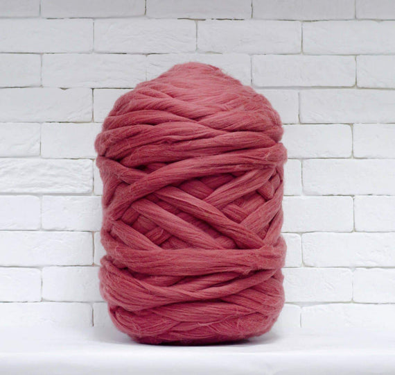 Merino Wool, Super Chunky Yarn - color from DUSTY CEDAR - FuzzyRoom