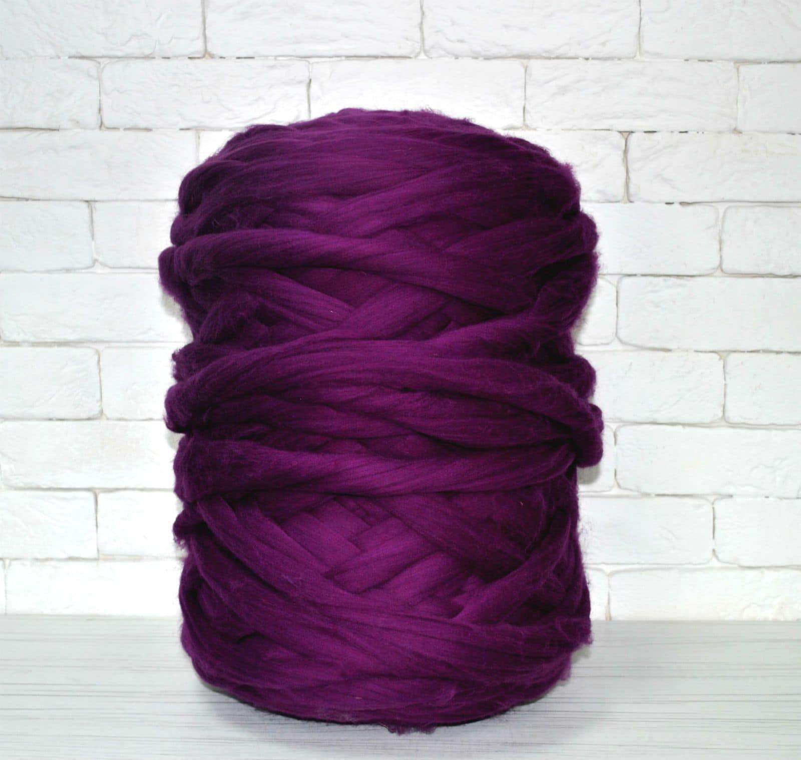Merino Wool, Super Chunky Yarn - color from LILAC - FuzzyRoom