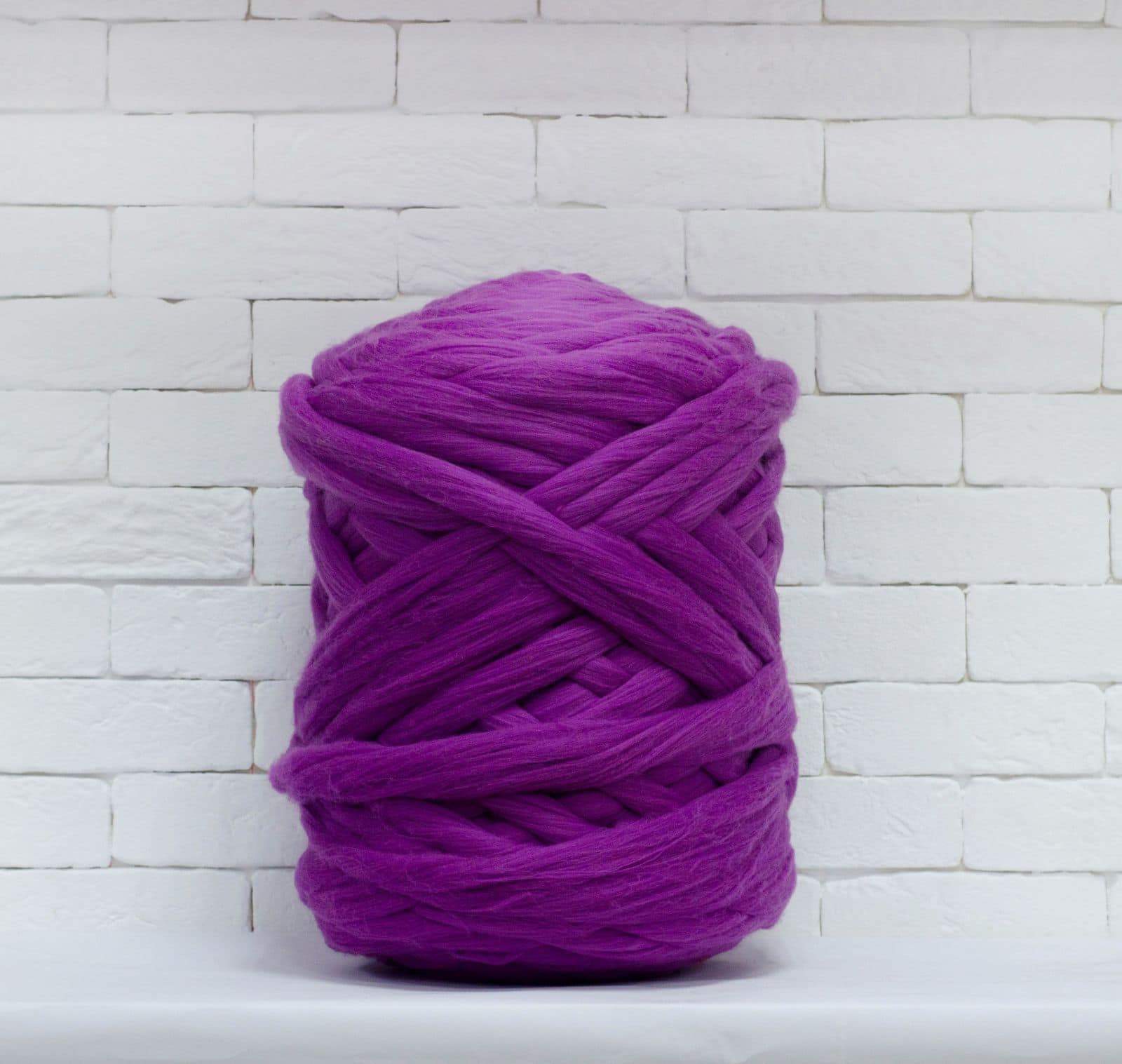 Merino Wool, Super Chunky Yarn - color from PURPLE - FuzzyRoom