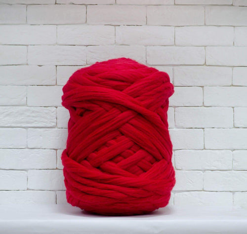 Merino Wool, Super Chunky Yarn - color from SCARLET - FuzzyRoom