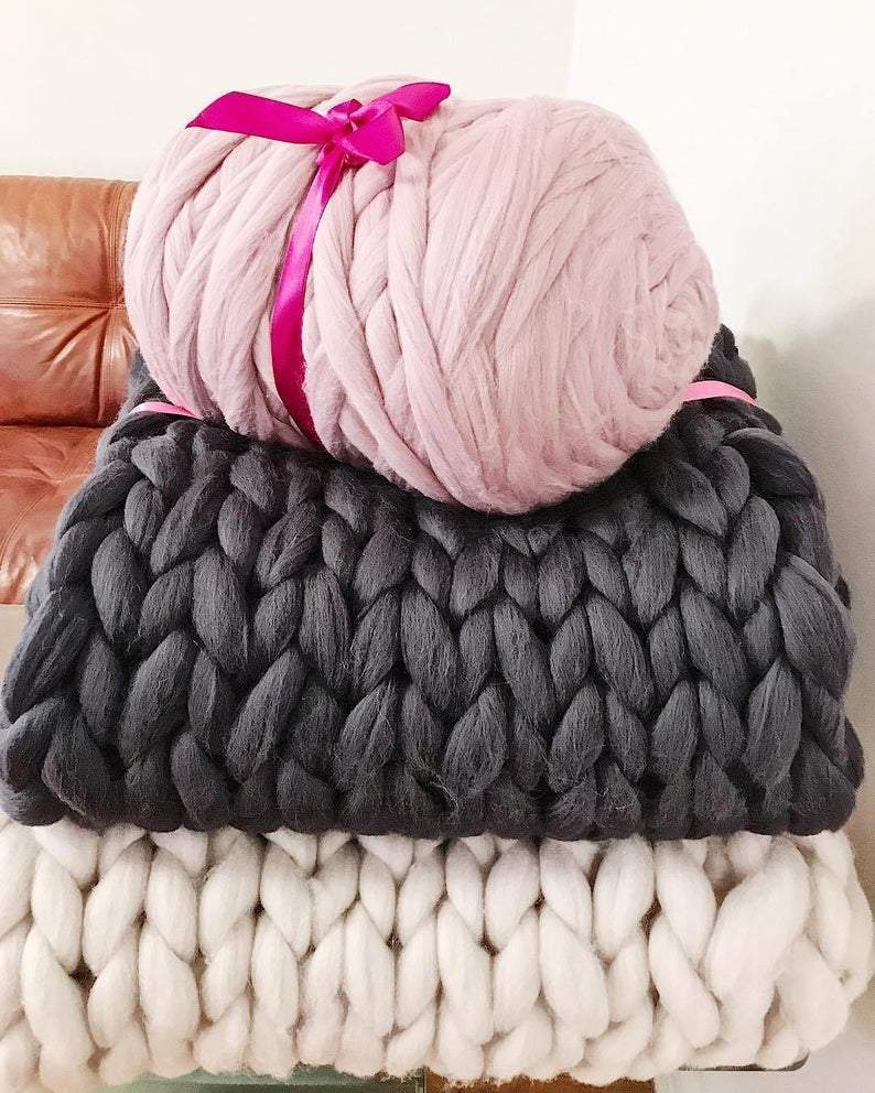 Merino Wool, Super Chunky Yarn  - color from SPRING - FuzzyRoom