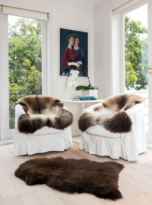 Natural Sheepskin store rug