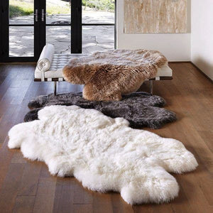 Genuine natural sheepskin rug 59x78 inches (6 skins)